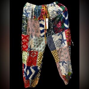 #90 NWT 100% cotton patchwork jogger bottom pants